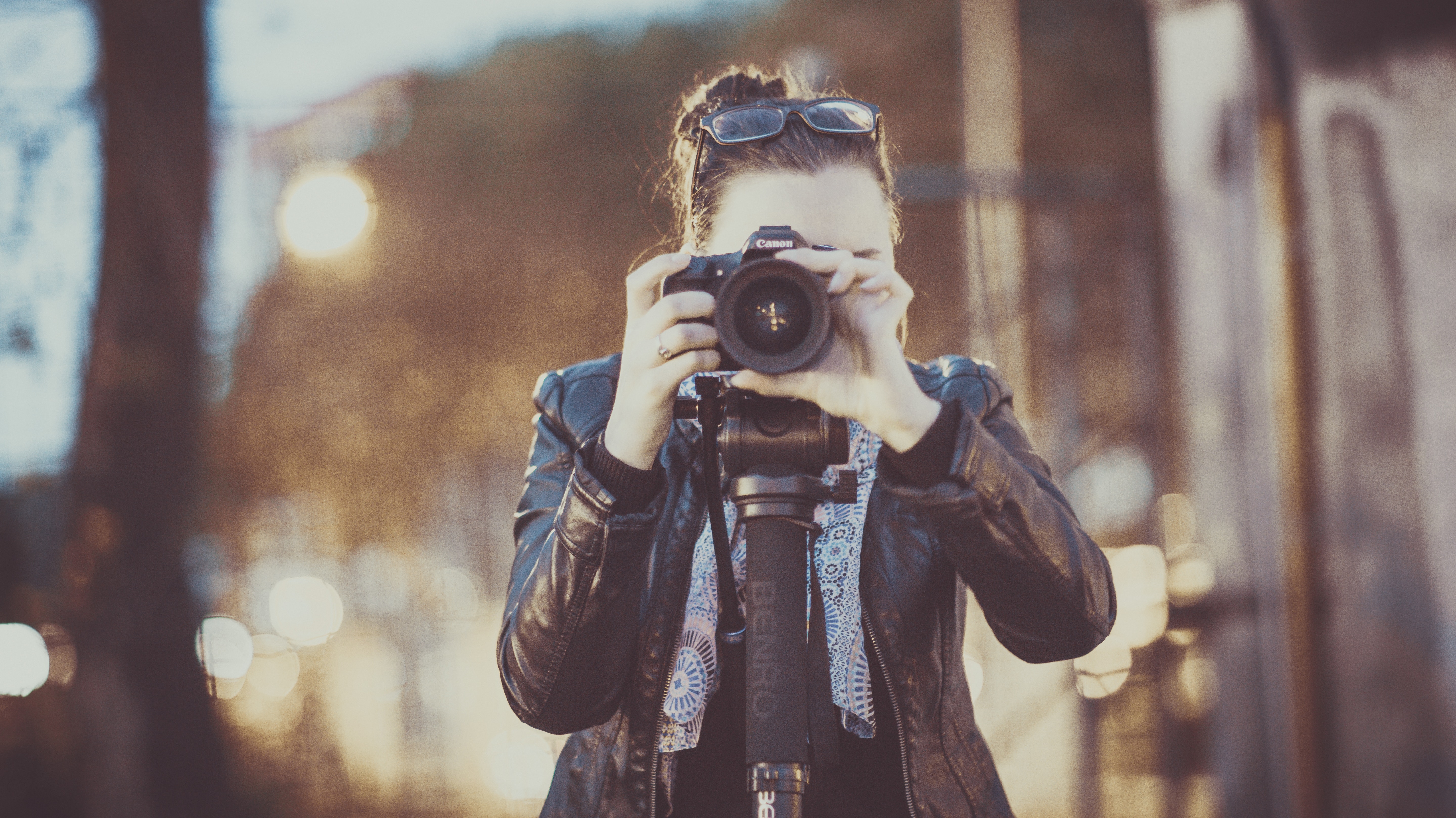 Photographer holding a camera